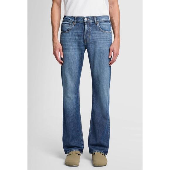 7 For All Mankind Brett Boot Straight Blue Denim Jeans US Men's 38X34 - Picture 1 of 8